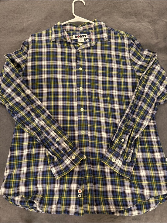 Boast Other - BOAST Men's Blue, Green & White Plaid Button-Down Shirt